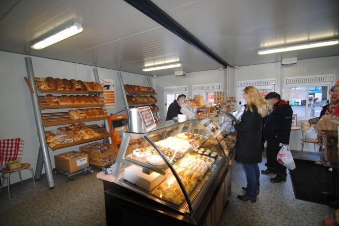 Temporary bakery during renovation