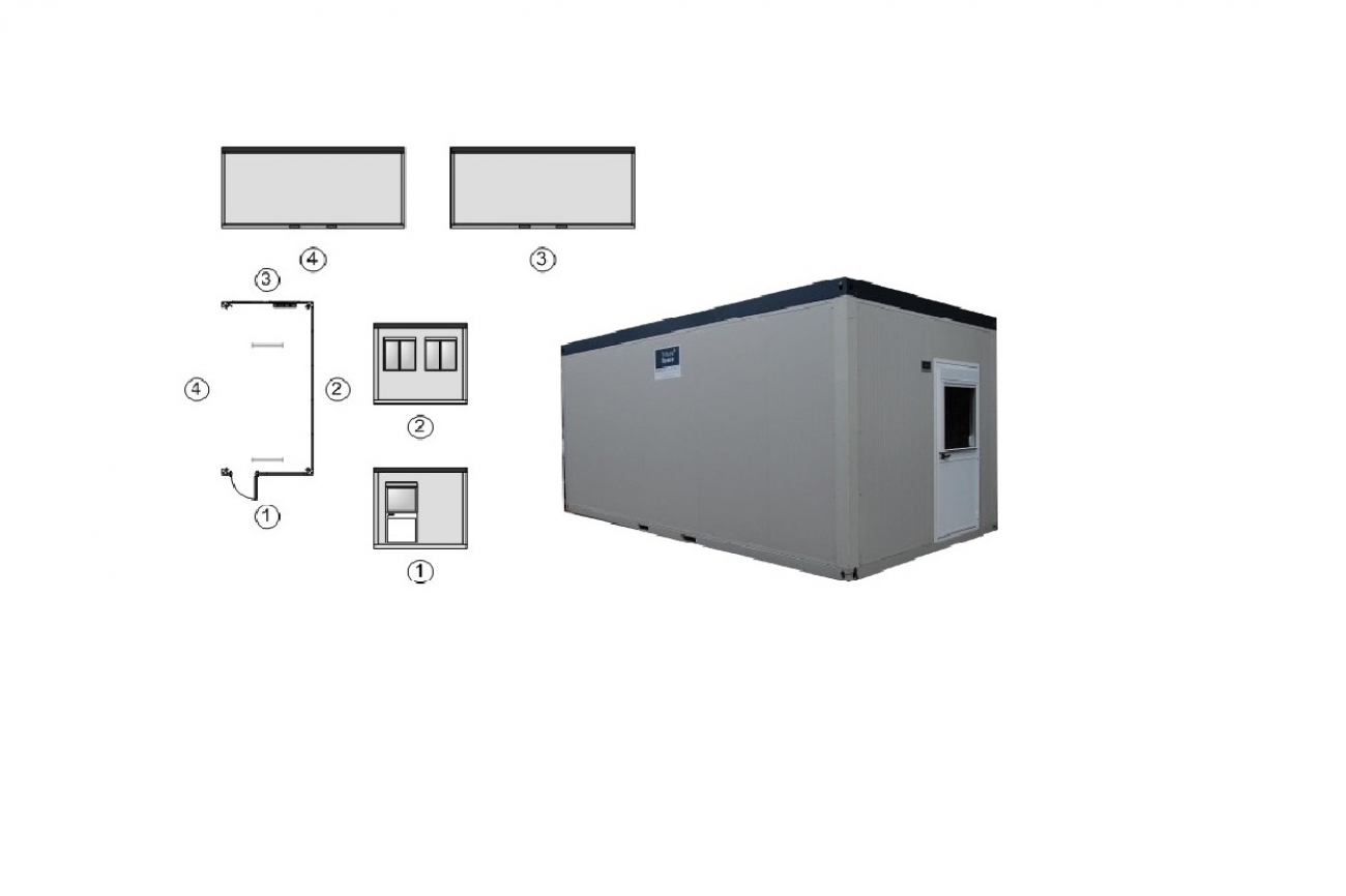 Unit 6x3m. halfopen TS-170