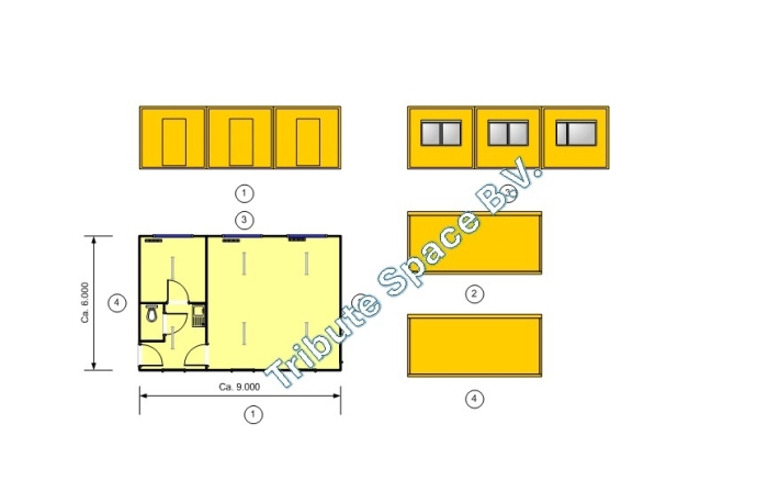 3-delig gebouw HS-1524