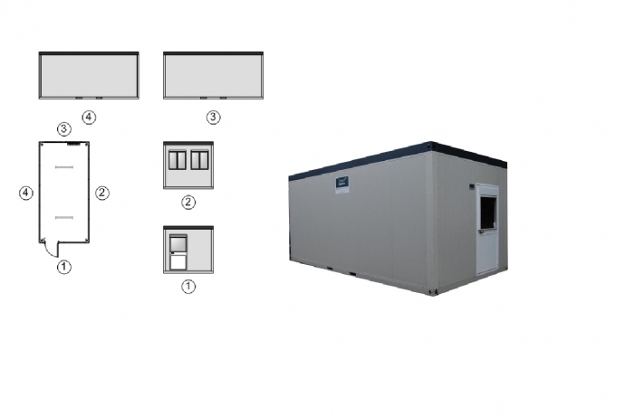 Unit 6x3m. leeg TS-140